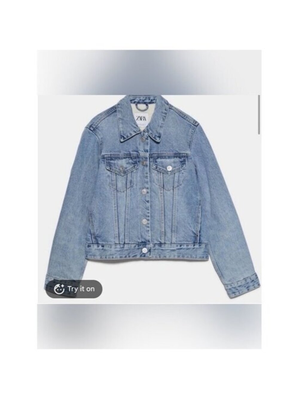 ZARA sherpa lined Light Blue Denim Jean Jacket - Women's Classic Trucker size S